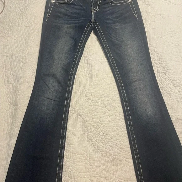 Miss Me Dark Blue Flare Jeans - Picture 1 of 6